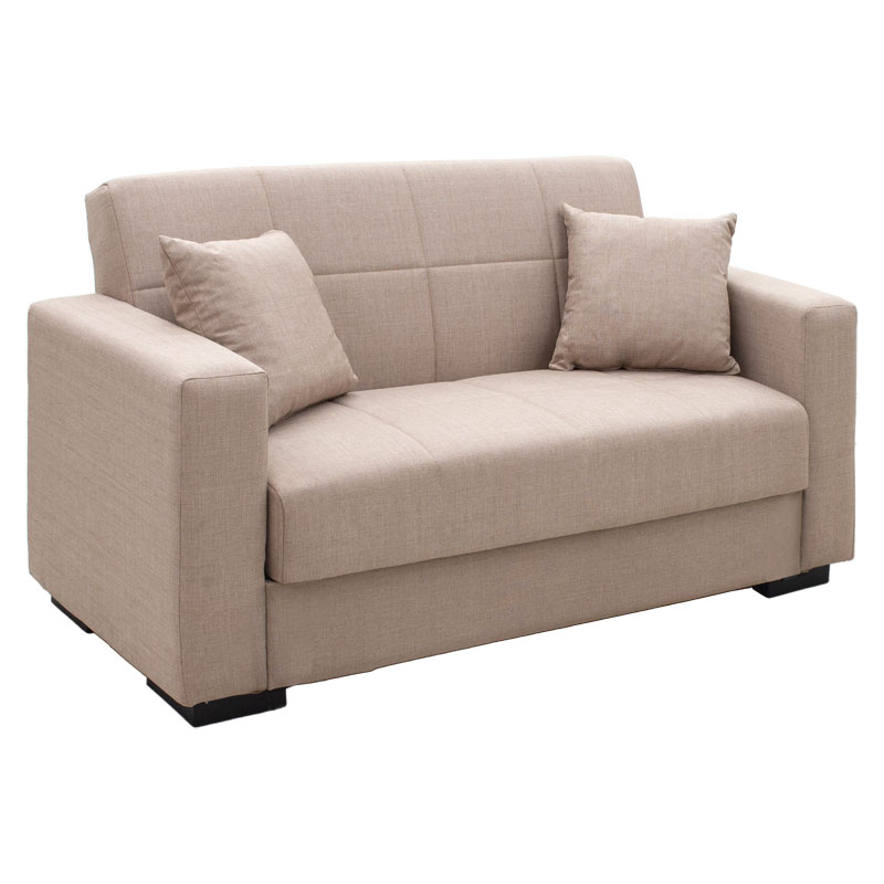 2 seater sofa-bed Vox pakoworld fabric beige 148x77x80cm