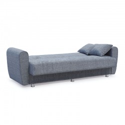 Kαναπές κρεβάτι Devoted pakoworld 3θέσιος ύφασμα γκρι 210x75x80εκ