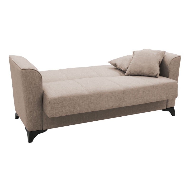 2 seater sofa-bed Asma pakoworld fabric beige 156x76x85cm
