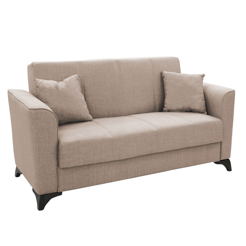 2 seater sofa-bed Asma pakoworld fabric beige 156x76x85cm