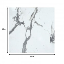 Επιφάνεια τραπεζιού Melody pakoworld HPL λευκό μαρμάρου 60x60εκ πάχους 12mm