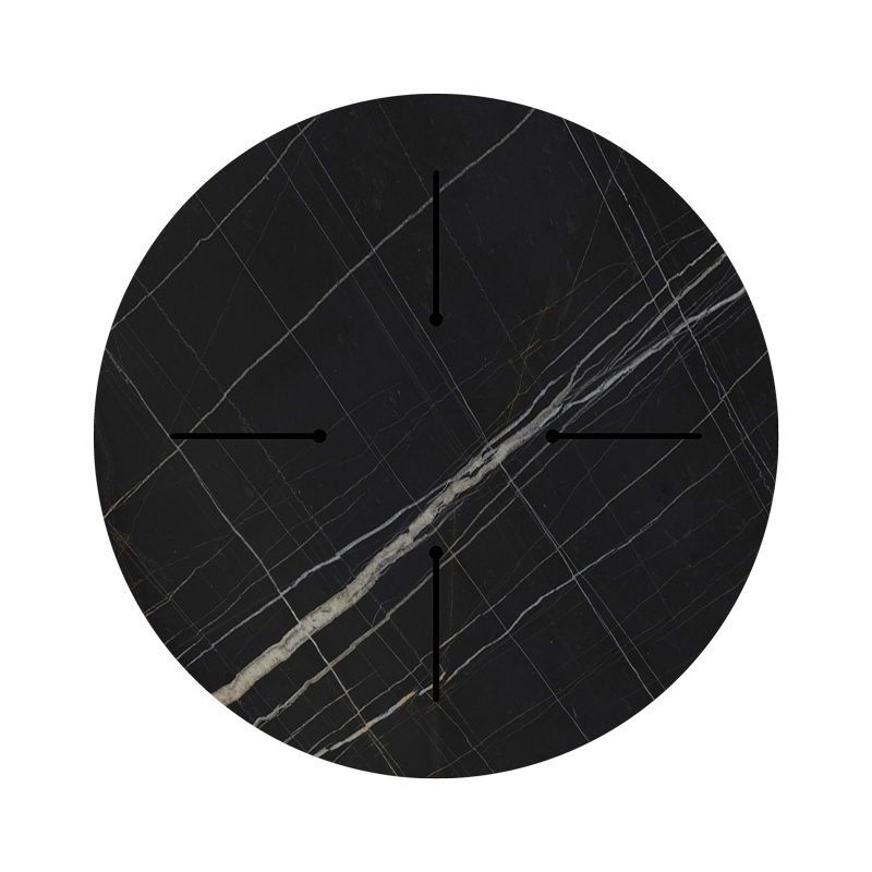 Επιφάνεια τραπεζιού Relian pakoworld HPL μαύρο όψη μαρμάρου Φ60εκ πάχους 12mm