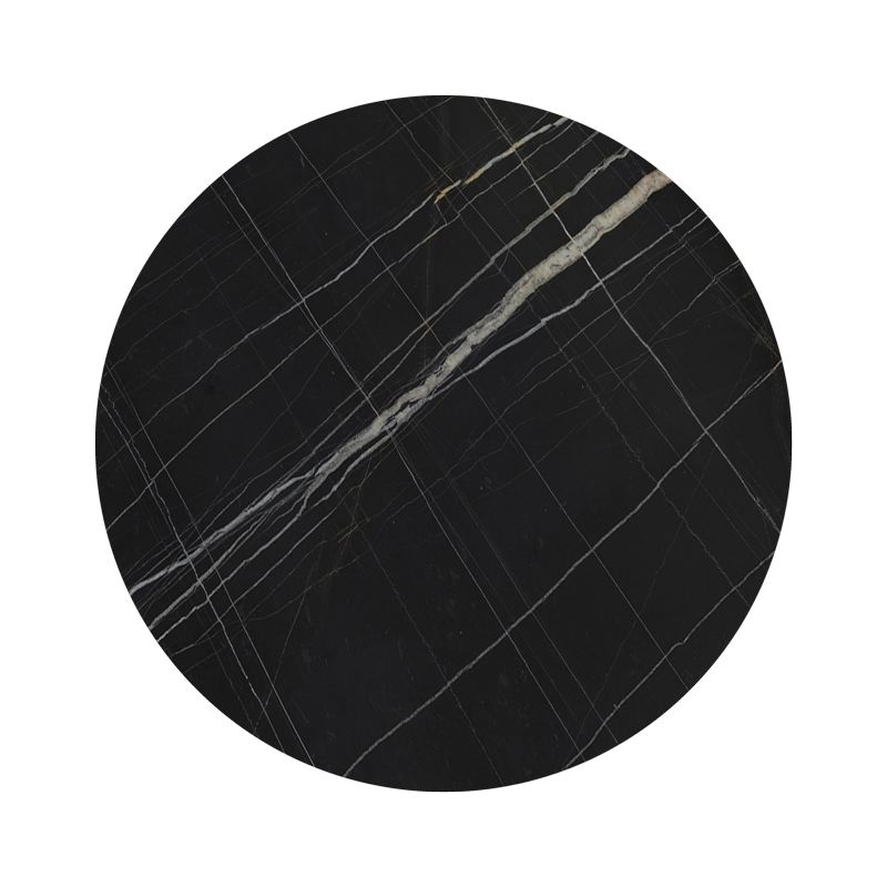 Επιφάνεια τραπεζιού Relian pakoworld HPL μαύρο όψη μαρμάρου Φ60εκ πάχους 12mm