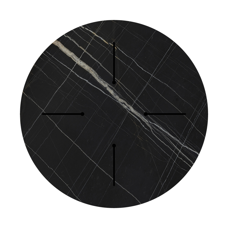 Επιφάνεια τραπεζιού Relian pakoworld HPL μαύρο όψη μαρμάρου Φ69εκ πάχους 12mm