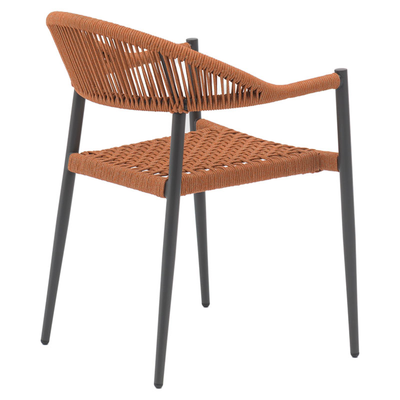 Armchair Freiburg pakoworld aluminum black-rope natural-brick red Armchair Freiburg pakoworld aluminum black-rope natural-brick red