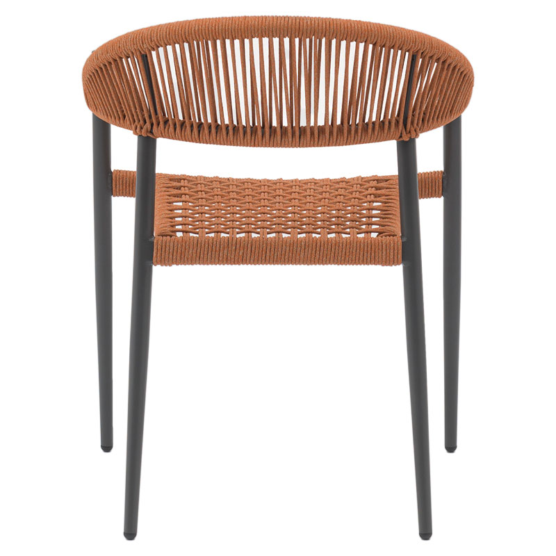 Armchair Freiburg pakoworld aluminum black-rope natural-brick red Armchair Freiburg pakoworld aluminum black-rope natural-brick red