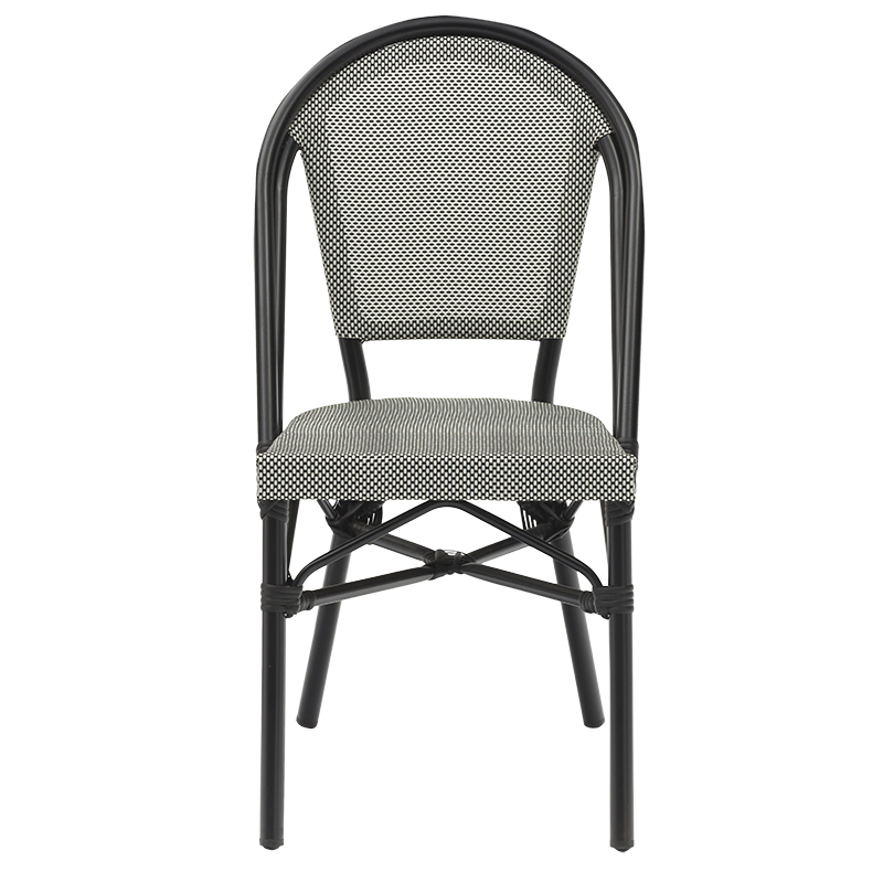 Chair Paris pakoworld aluminum black-textilene black and white