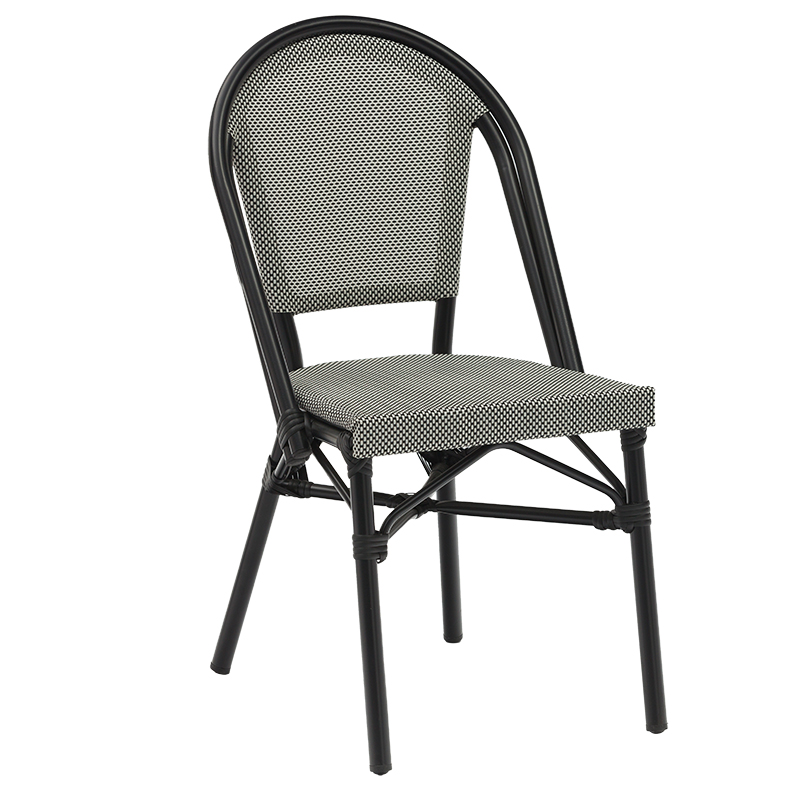 Chair Paris pakoworld aluminum black-textilene black and white