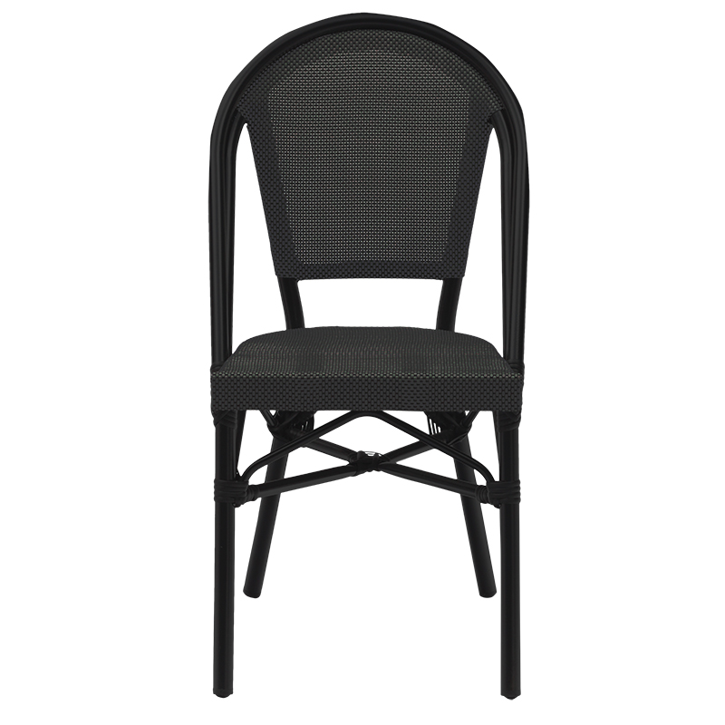 Καρέκλα κήπου Paris pakoworld αλουμίνιο μαύρο-textilene μαύρο