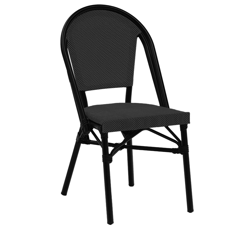 Chair Paris pakoworld aluminum black-textilene black