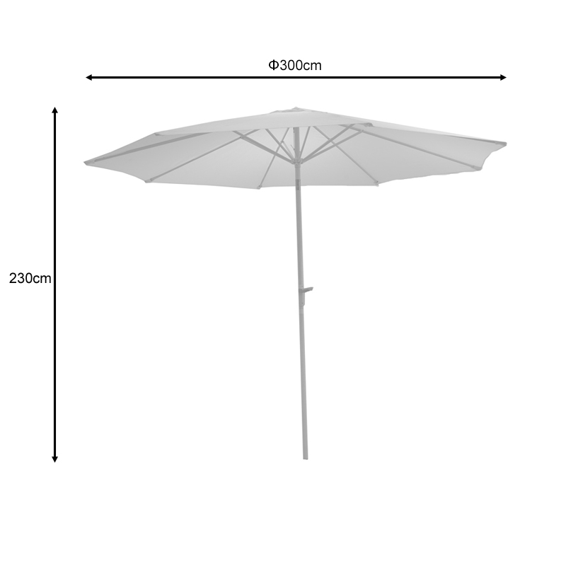 Professional umbrella Frow pakoworld white aluminum ecru fabric Φ3m