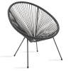 Acapulco armchair pakoworld metal-pe rattan in black shade 68.5x74.5x84cm