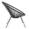 Acapulco armchair pakoworld metal-pe rattan in black shade 68.5x74.5x84cm