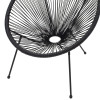 Acapulco armchair pakoworld metal-pe rattan in black shade 68.5x74.5x84cm