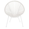 Acapulco armchair pakoworld metal-pe rattan in white shade 68.5x74.5x84cm