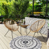 Acapulco armchair pakoworld metal in black-pe rattan in natural shade 68.5x74.5x84cm