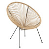 Acapulco armchair pakoworld metal in black-pe rattan in natural shade 68.5x74.5x84cm