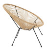 Acapulco armchair pakoworld metal in black-pe rattan in natural shade 68.5x74.5x84cm