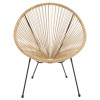 Acapulco armchair pakoworld metal in black-pe rattan in natural shade 68.5x74.5x84cm