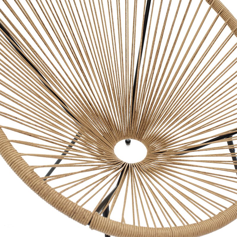 Acapulco armchair pakoworld metal in black-pe rattan in natural shade 68.5x74.5x84cm