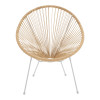 Acapulco armchair pakoworld metal in white-pe rattan in natural shade 68.5x74.5x84cm