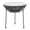 Τραπέζι Acapulco pakoworld μεταλλο-pe rattan σε μαύρη απόχρωση Φ50x52εκ