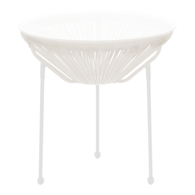 Τραπέζι Acapulco pakoworld μεταλλο-pe rattan σε λευκή απόχρωση Φ50x52εκ