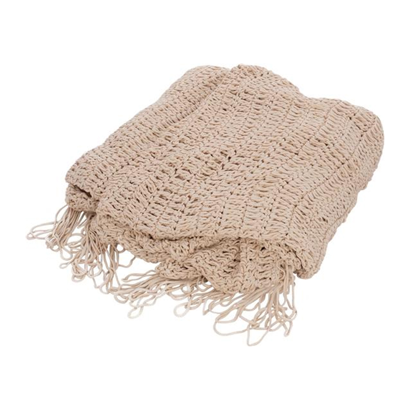 Δίχτυ σκίασης Shelto pakoworld μακραμέ poly-cotton σε μπεζ απόχρωση 400x400x27εκ