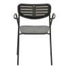 Πολυθρόνα Deraby pakoworld στοιβαζόμενη μαύρο μέταλλο 56x45.5x83εκ
