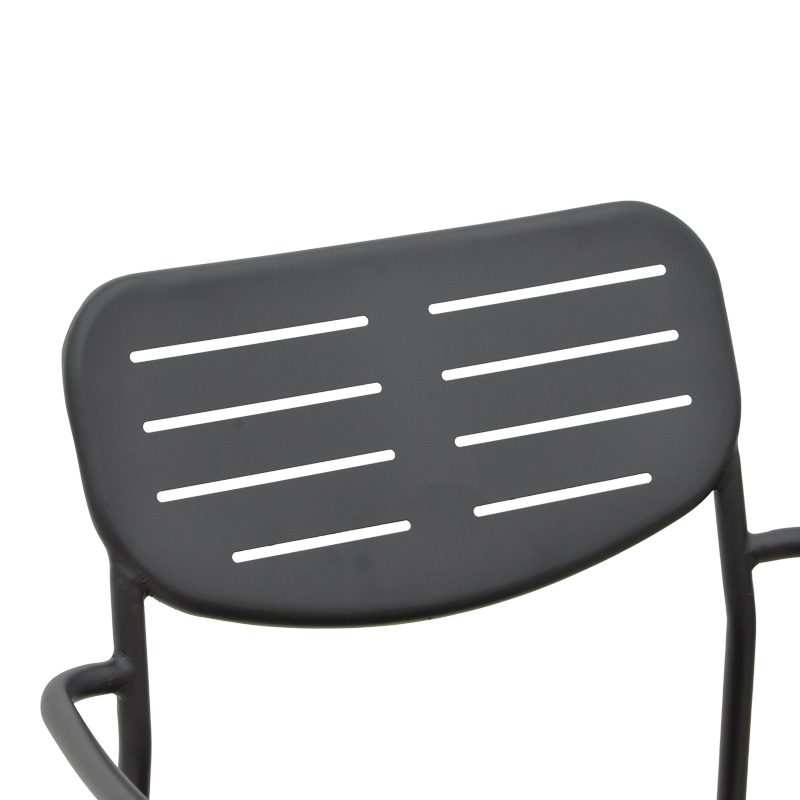 Πολυθρόνα Deraby pakoworld στοιβαζόμενη μαύρο μέταλλο 56x45.5x83εκ