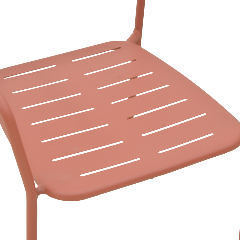 Πολυθρόνα Deraby pakoworld στοιβαζόμενη terracotta μέταλλο 56x45.5x83εκ