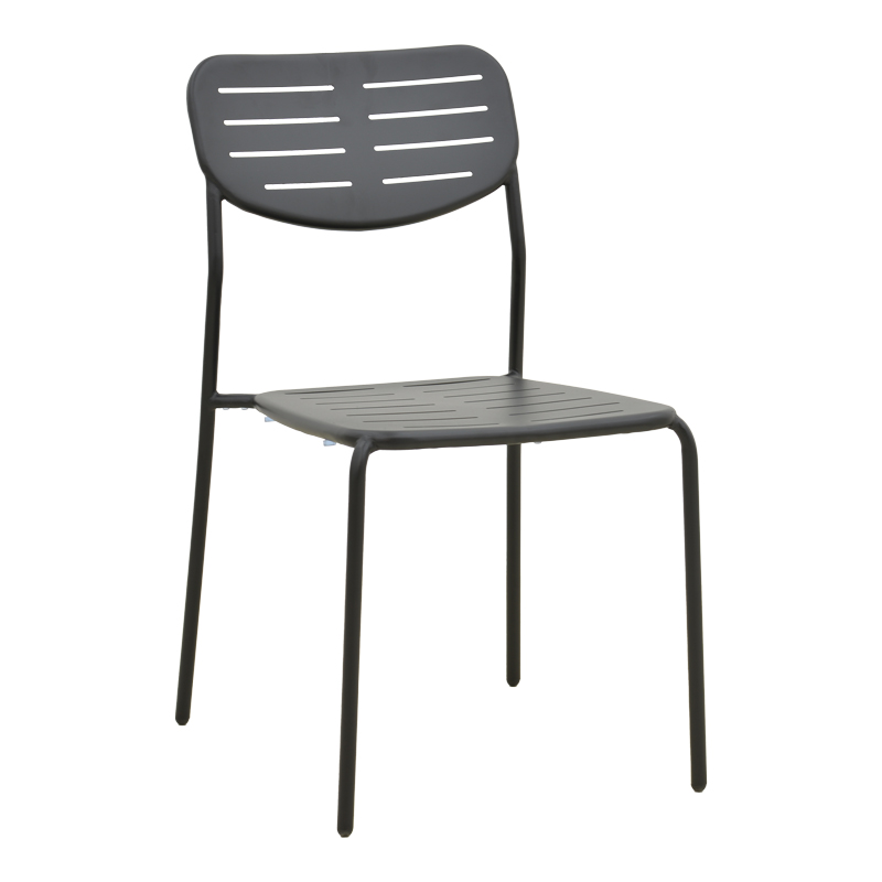 Καρέκλα Deraby pakoworld στοιβαζόμενη μαύρο μέταλλο 52.5x45.5x83εκ