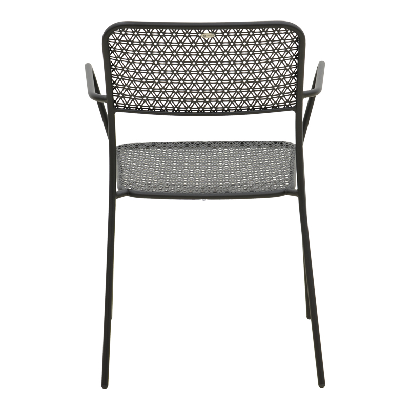 Πολυθρόνα Federal pakoworld στοιβαζόμενη μαύρο μέταλλο 57x58x81.5εκ