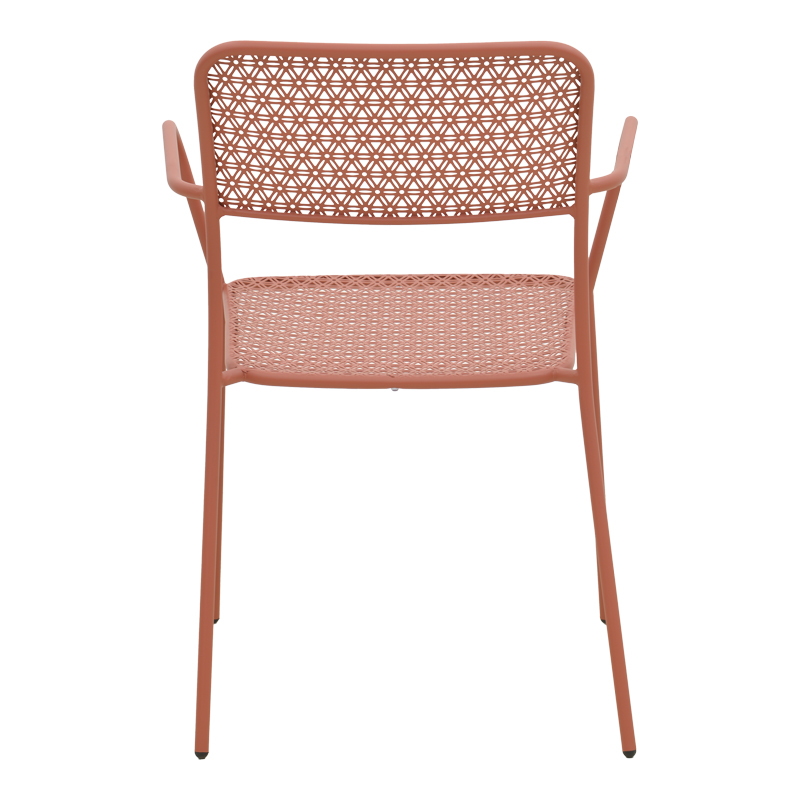 Πολυθρόνα Federal pakoworld στοιβαζόμενη terracotta μέταλλο 57x58x81.5εκ