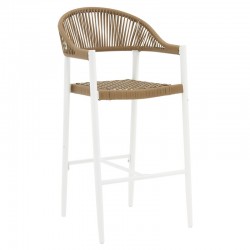 Bar stool Kerr pakoworld pe rattan natural-leg white aluminum Bar stool Kerr pakoworld pe rattan natural-leg white aluminum