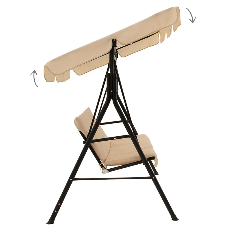 Globo pakoworld swing metal black and fabric in beige color 170x110x153cm