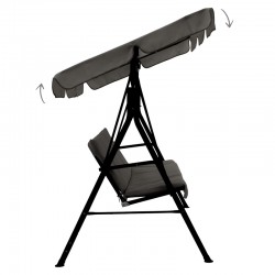 Globo pakoworld garden swing metal black-fabric grey 170x110x153cm
