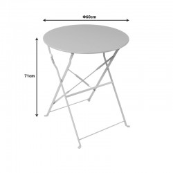 Bistro pakoworld 3 pcs metal folding dining table in yellow shade D60x71cm