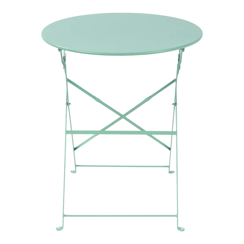 Bistro pakoworld 3 pcs metal folding dining table in green shade D60x71cm