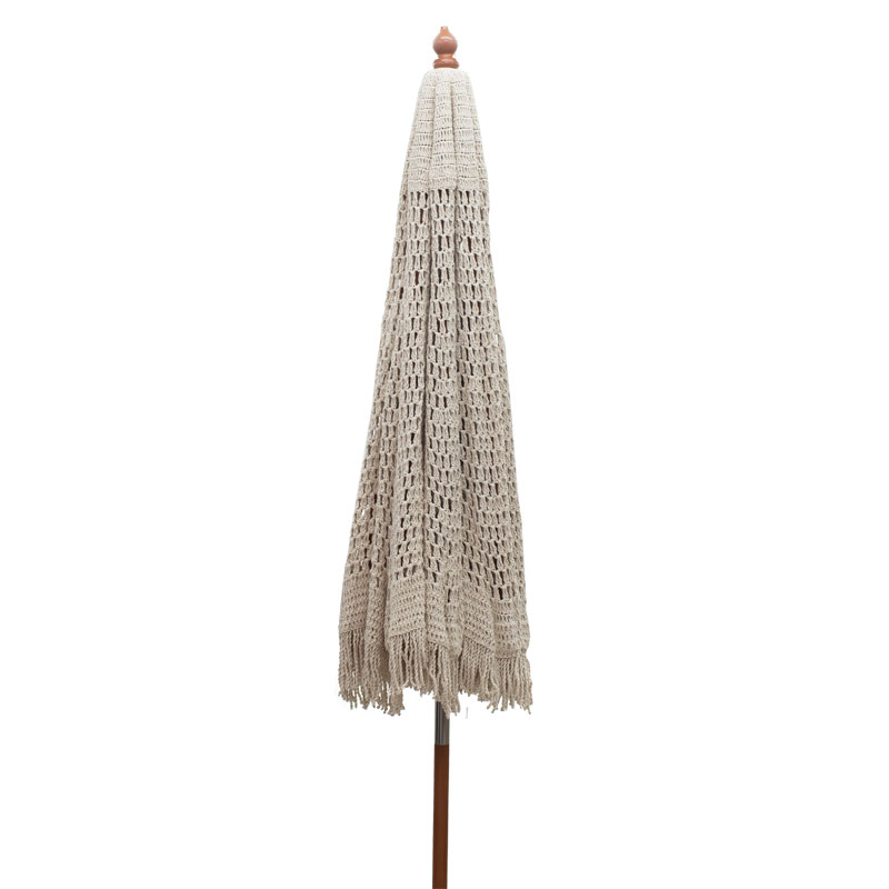 Umdrella Brilie pakoworld wood-macrame D2.70x2.60 m ecru Umdrella Brilie pakoworld wood-macrame D2.70x2.60 m ecru