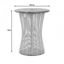 Table Lemelo pakoworld metal-sal wood-jute in ecru shade Φ61x76cm Table Lemelo pakoworld metal-sal wood-jute in ecru shade Φ61x76cm