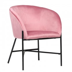 Armchair Julia pakoworld velvet pink 61x57x74cm Armchair Julia pakoworld velvet pink 61x57x74cm