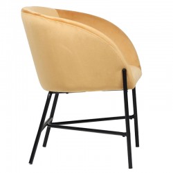 Armchair Julia pakoworld velvet yellow 61x57x74cm Armchair Julia pakoworld velvet yellow 61x57x74cm