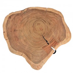 Τραπέζι σαλονιού Davis pakoworld μασίφ ξύλο ακακίας 6,5-7εκ καρυδί 85x85x45εκ