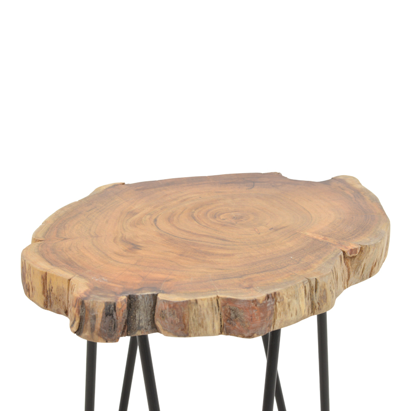 Side table Fenni pakoworld natural acacia wood-leg black metal 40x45x45cm Side table Fenni pakoworld natural acacia wood-leg black metal 40x45x45cm