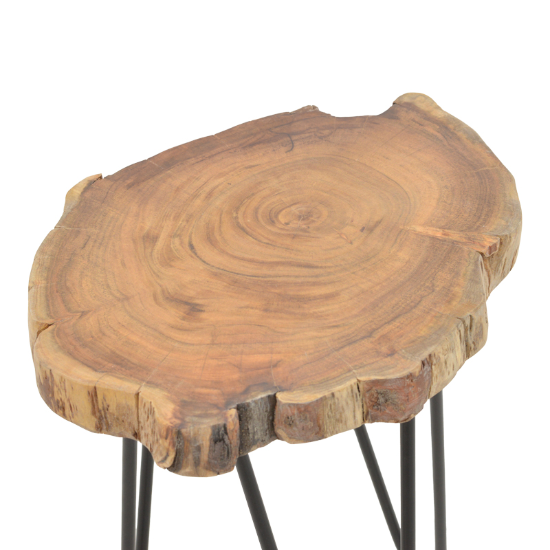 Side table Fenni pakoworld natural acacia wood-leg black metal 40x45x45cm Side table Fenni pakoworld natural acacia wood-leg black metal 40x45x45cm