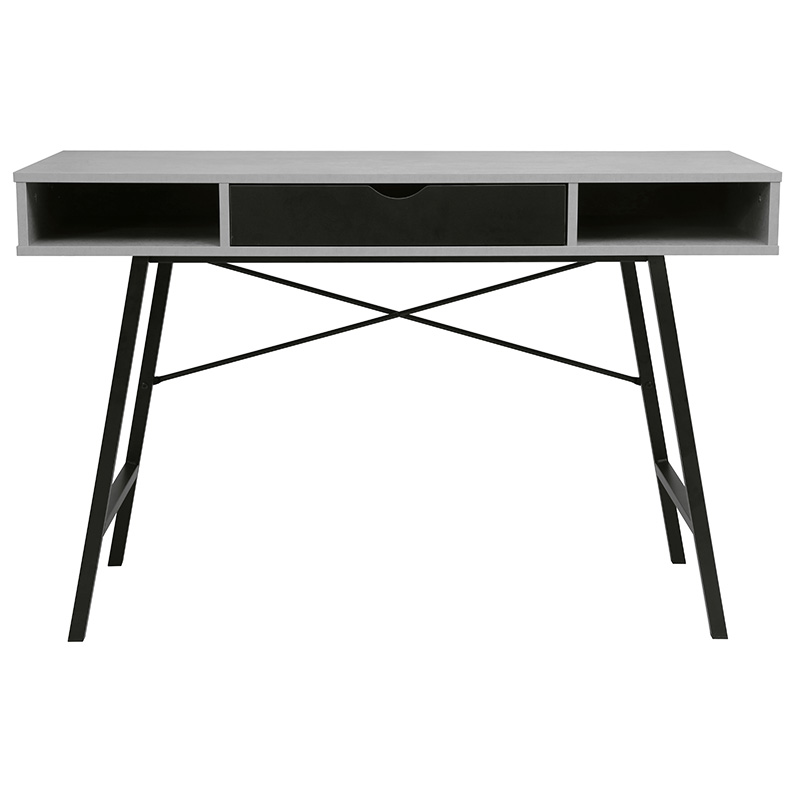 Work table Yamin pakoworld grey cement-black 120x48x76cm