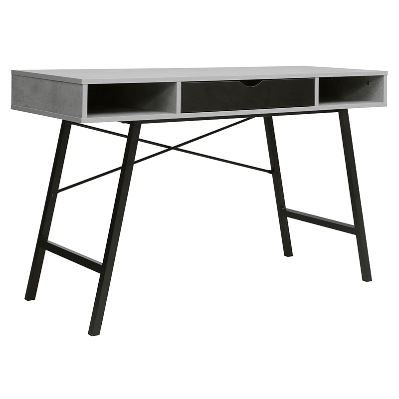 Work table Yamin pakoworld grey cement-black 120x48x76cm