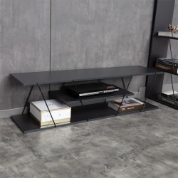 Tv stand Tars pakoworld dark grey-black 120x30x33cm Tv stand Tars pakoworld dark grey-black 120x30x33cm