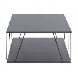 Τραπέζι σαλονιού Tars pakoworld ανθρακί-μαύρο 90x60x30,5εκ